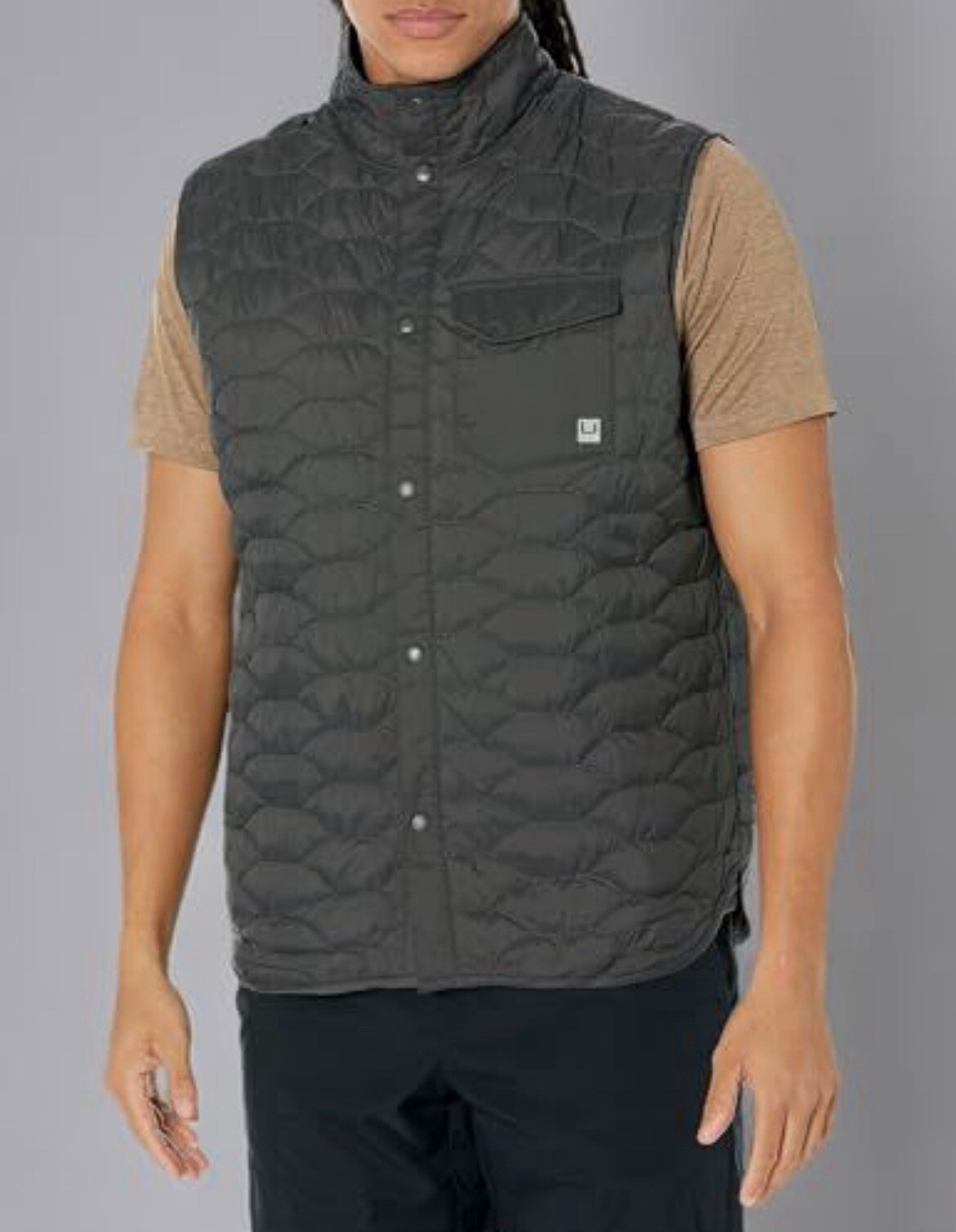 Huk Tarpon Quilt Vest, Volcanic Ash, Men’s Small