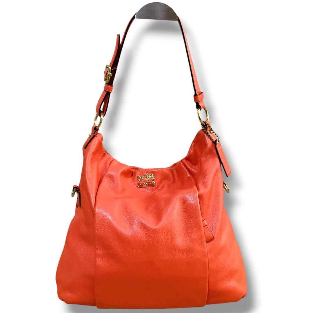 Coach 2way Crossbody Possible One Shoulder Bag Orange Madison