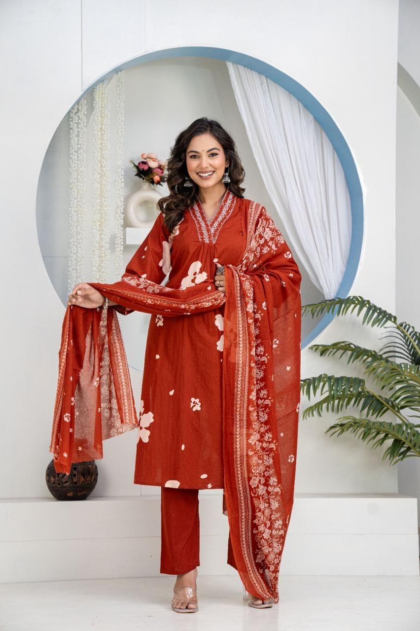 Plus Size Stitched Kurta Palazzo Dupatta Set, Women’s Pakistani Salwar Kameez