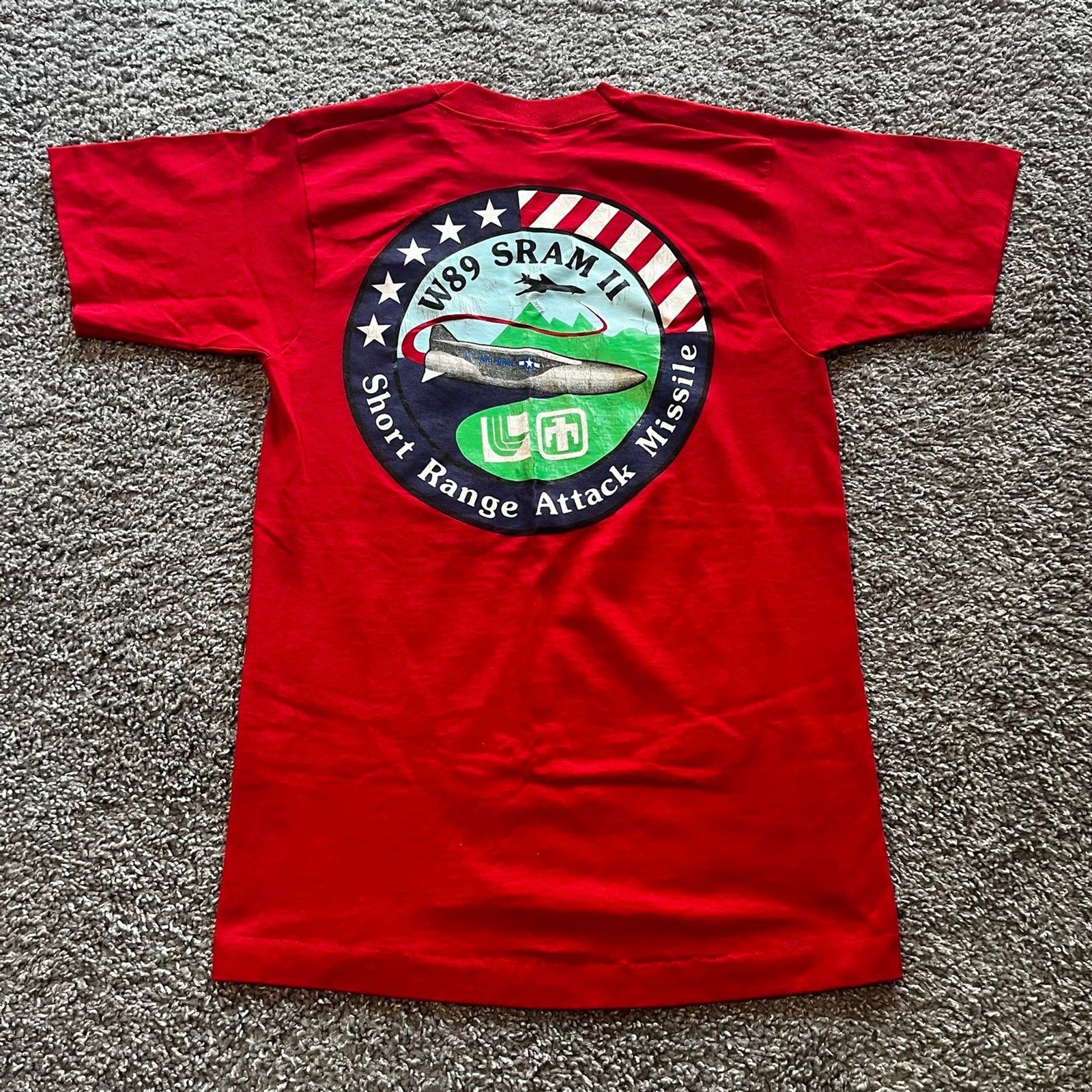 Vintage W89 SRAM II Short Range Attack Missile Warhead US Air Force Shirt Sz M