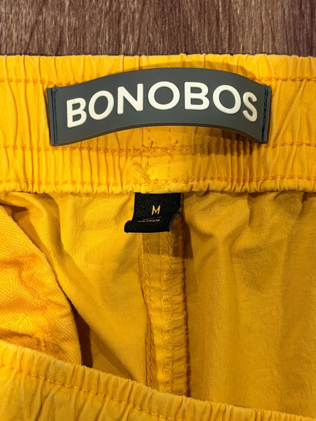 BONOBOS Anywhere 7″ Shorts E-Waist Hot Sun Yellow Drawstring Pull On Men’s M