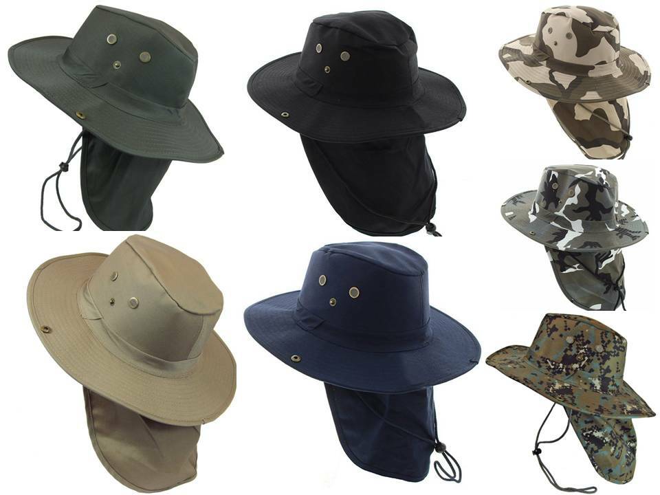 Boonie Military Camouflage Safari Outdoor Fishing Hiking Hunting W/ Neck Flap