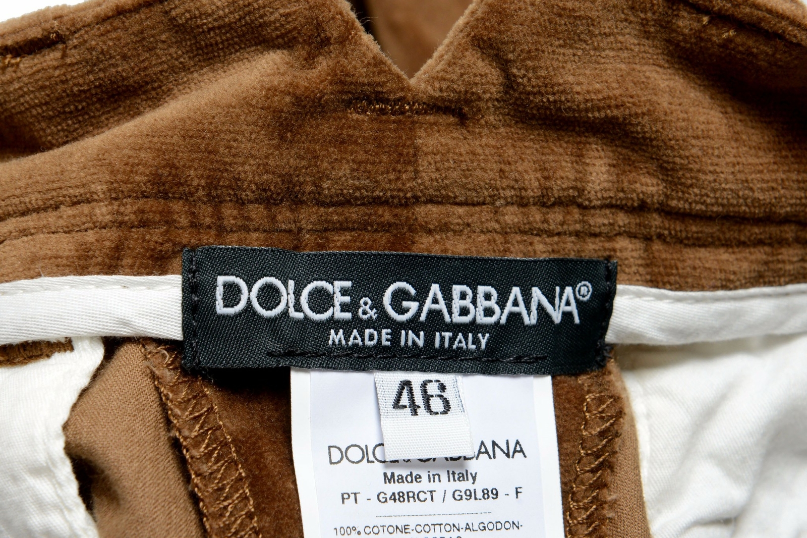 Dolce & Gabbana Men’s Brown Corduroy Casual Pants Size 28 30 32 34 36 38 40