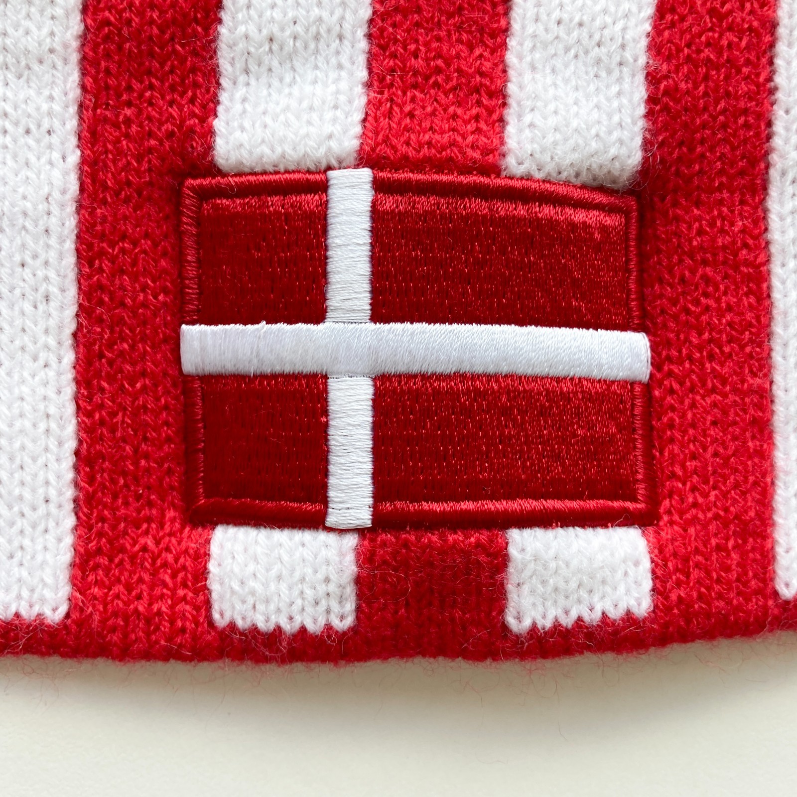 Denmark Flag Striped Knit Scarf Unisex Red White Danish Ivrig 7.75 x 67