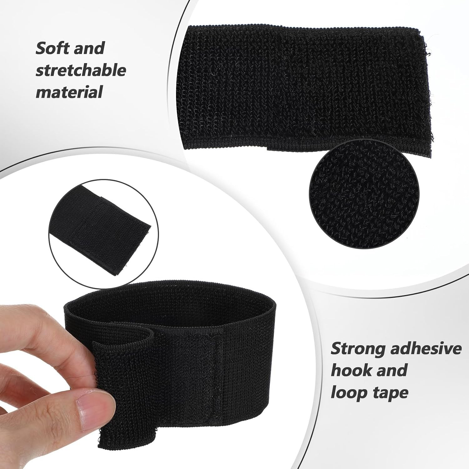 4PCS Black Boot Straps, Elastic Polyester Ankle Straps for Cowboy, Adjustable