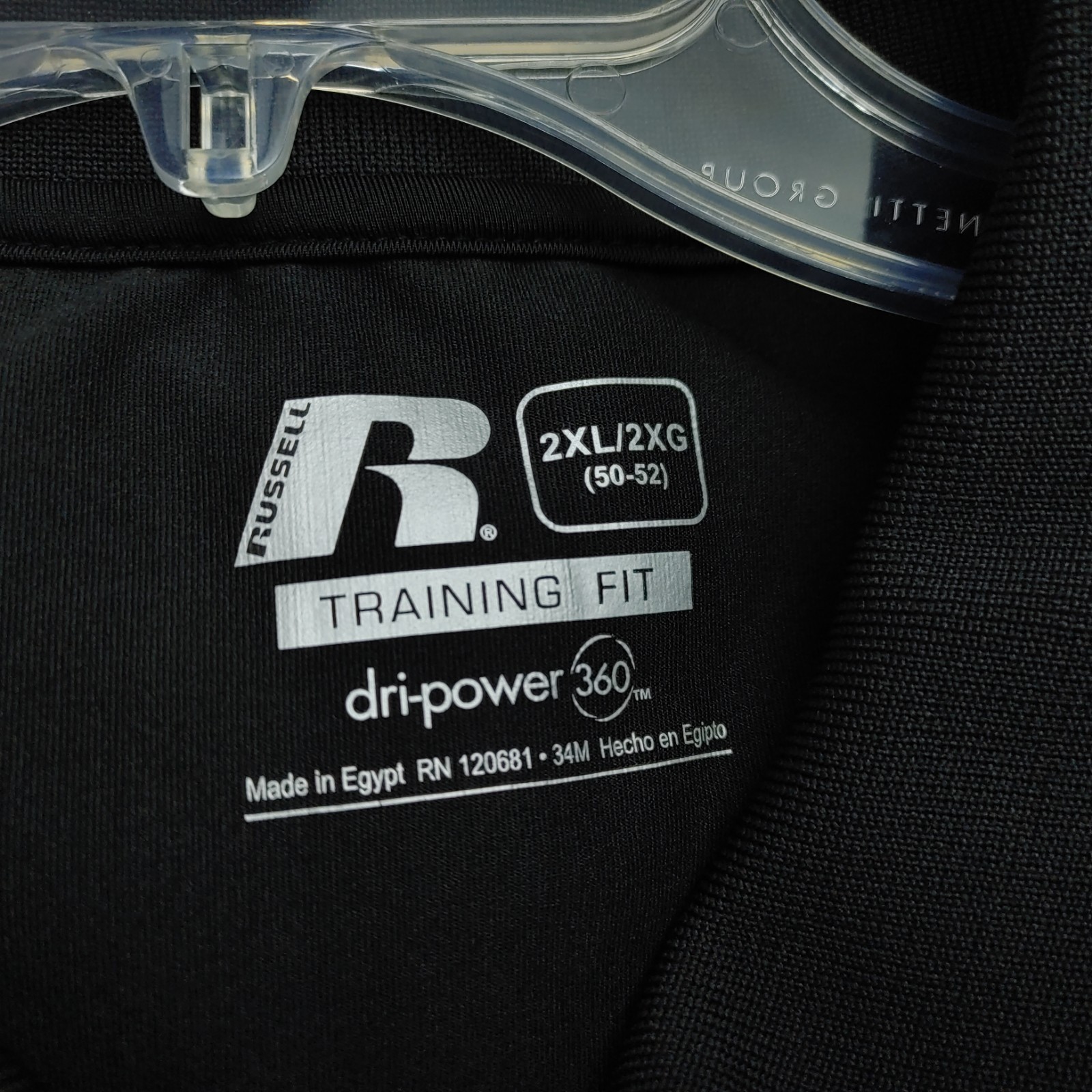 Russell Athletic Dri-Power 360 Training Fit 2XL Black Gray Polo Shirt Mens