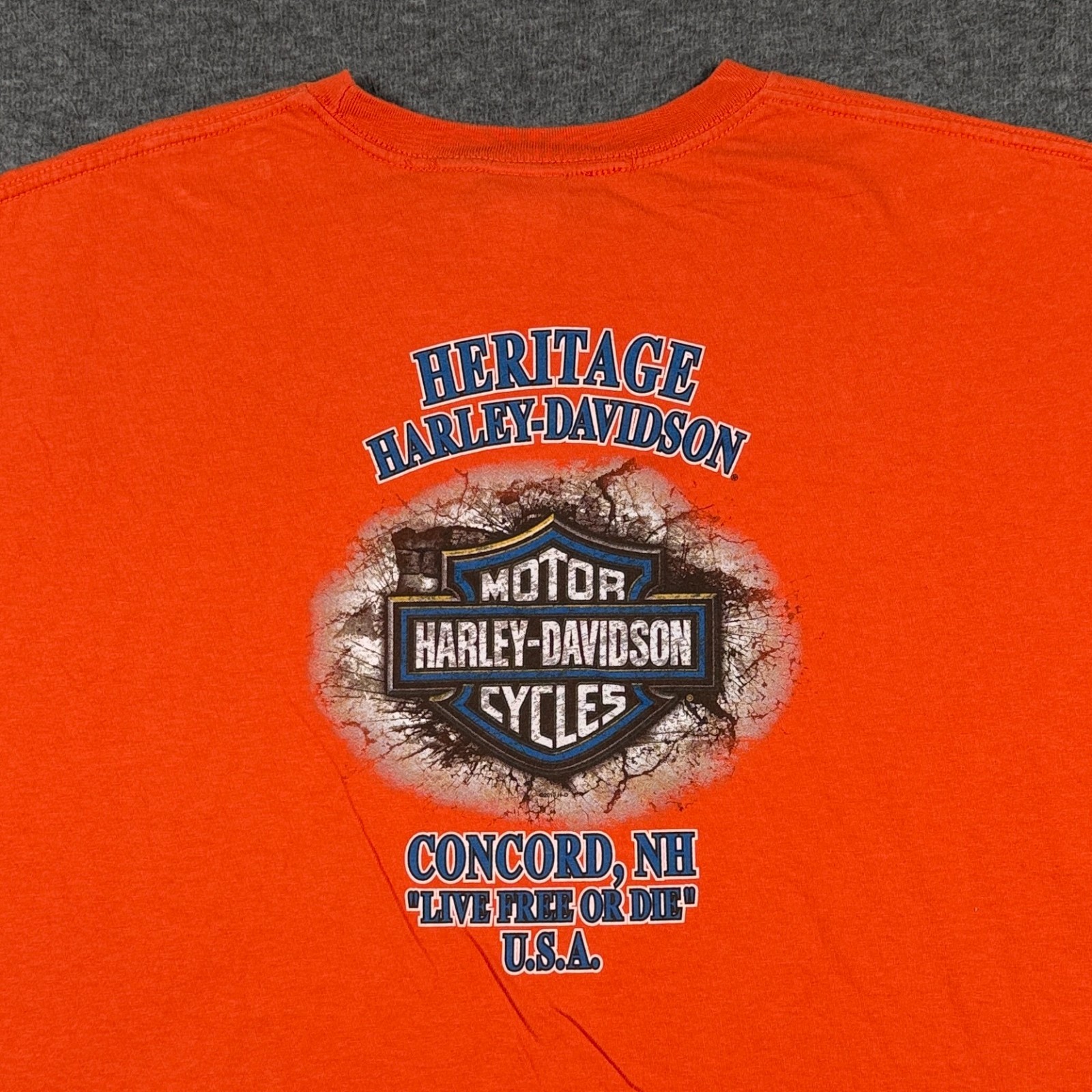 Harley Davidson Shirt Mens 5XL Orange Black Concord ND Motorcycle Biker Tank Top