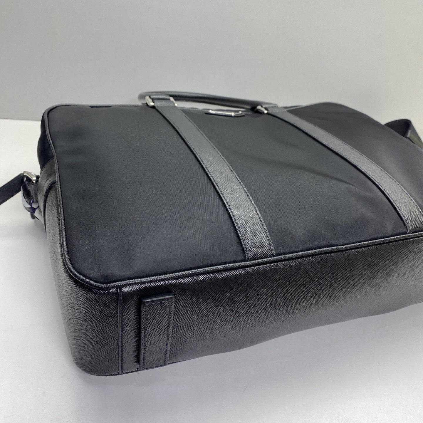 Prada Pre-Owned Authentic Briefcase Black Nylon Free Shipping 36x28x7cm
