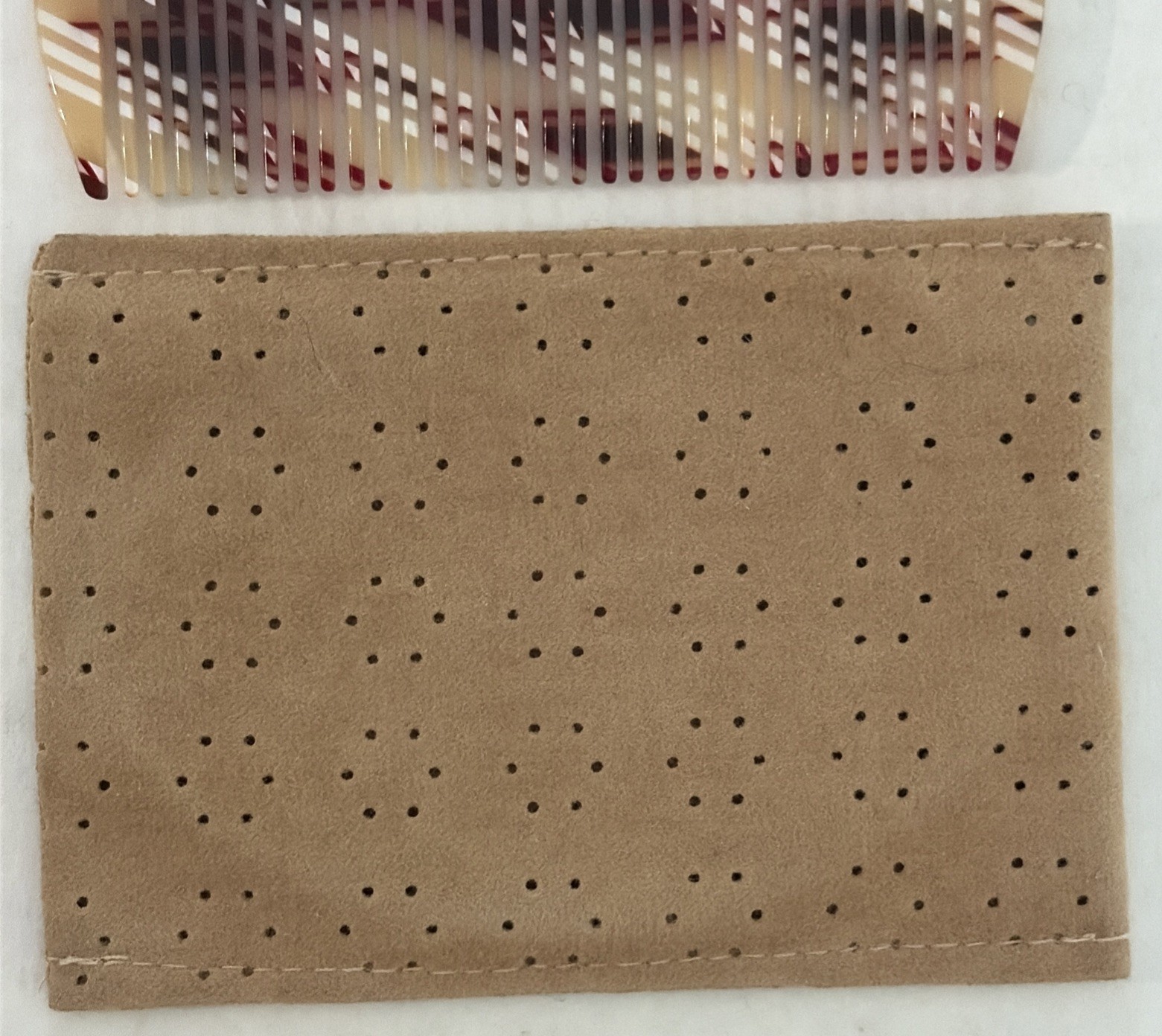 Vtg Pantene Sandy Cole Tortoiseshell pattern Crescent Hair Comb Original Pouch