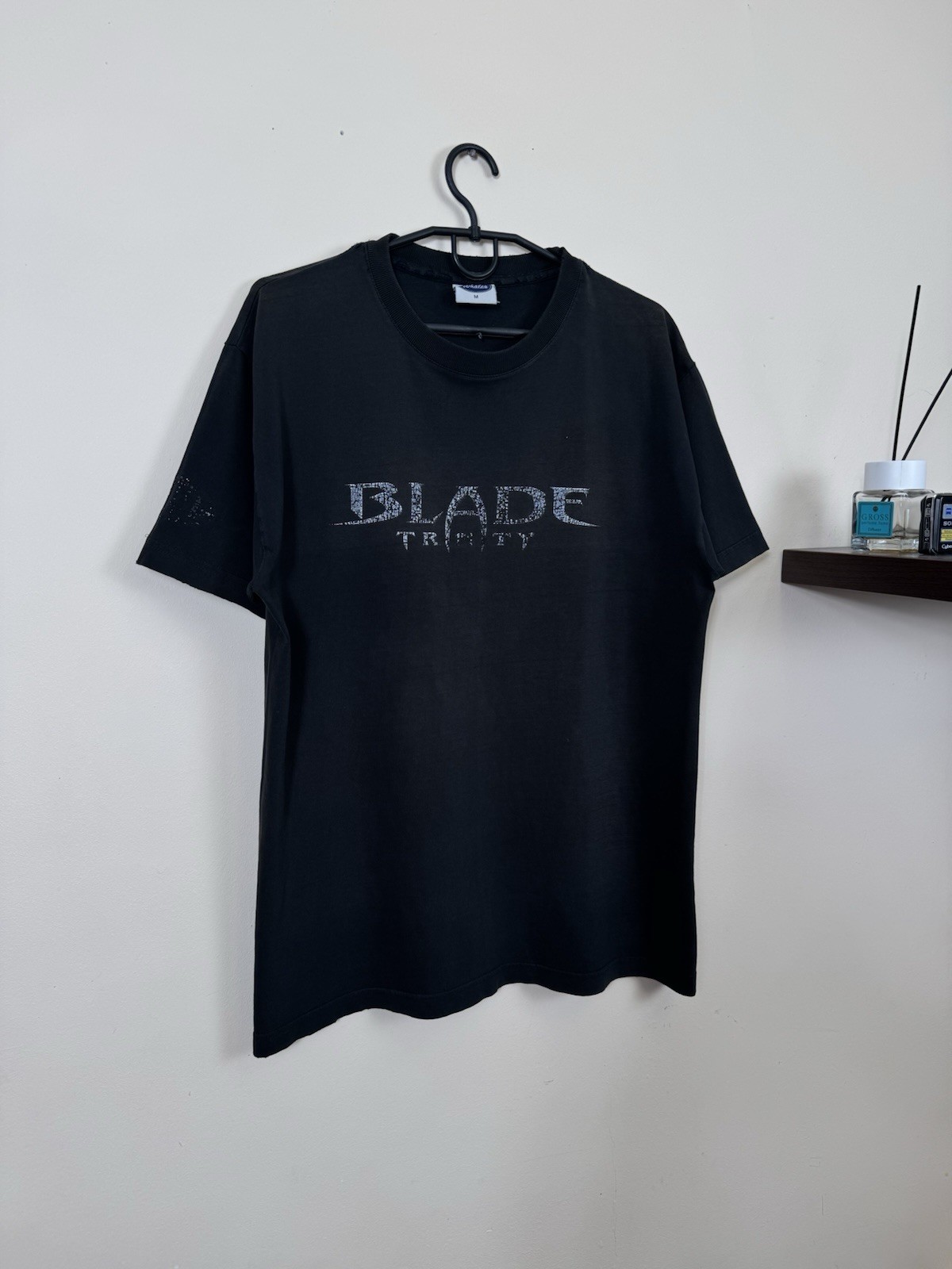Vintage Blade Trinity T shirt Matrix 2000s Movie Black Motorcycle Tee Y2K