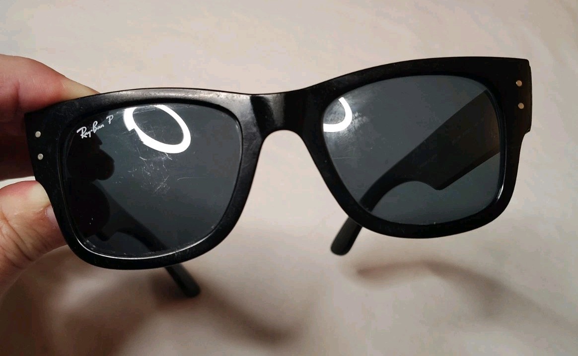 Ray-Ban RB 0840-S Mega Wayfarer Sunglasses Black/Blue