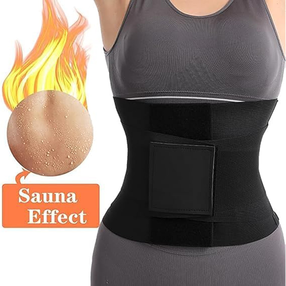 Black Waist Trainer One Size Fits All Cincher Tummy Wrap Trimmer
