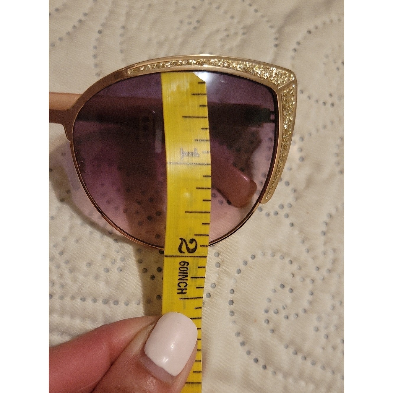 Nanette Lepore Cat Eye Sunglasses Rose Gold Pink Gradient UV400 EUC Y2K Boho