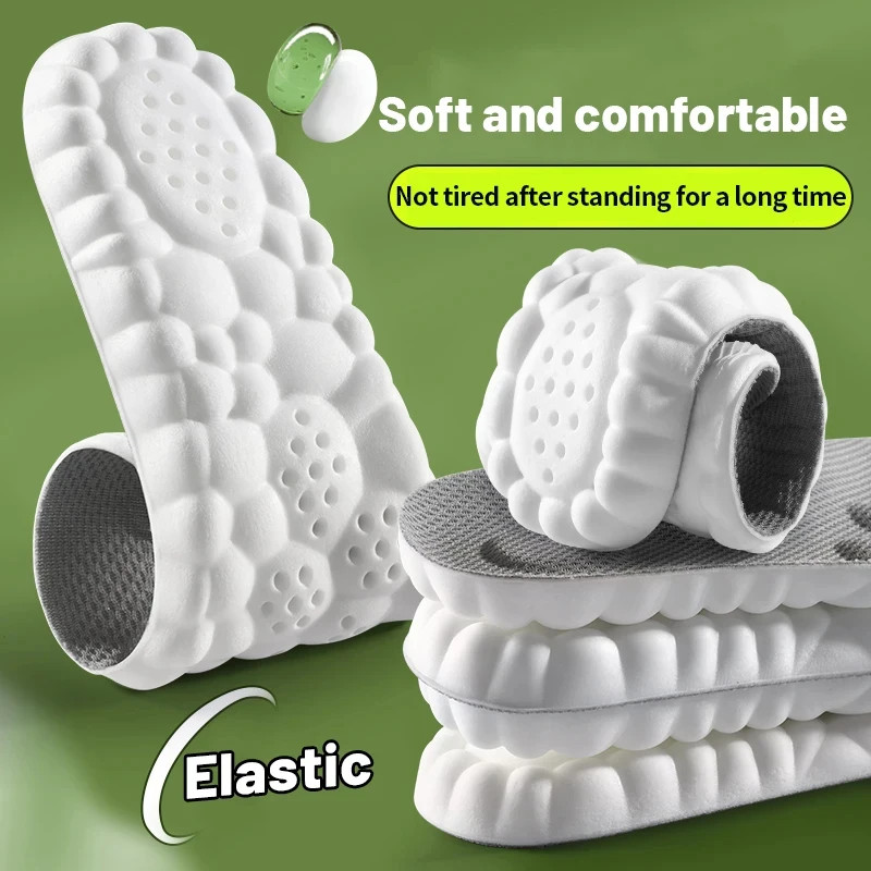 4D Massage Shoes Insoles Super Soft Latex Sports Insole for Feet Running Basket