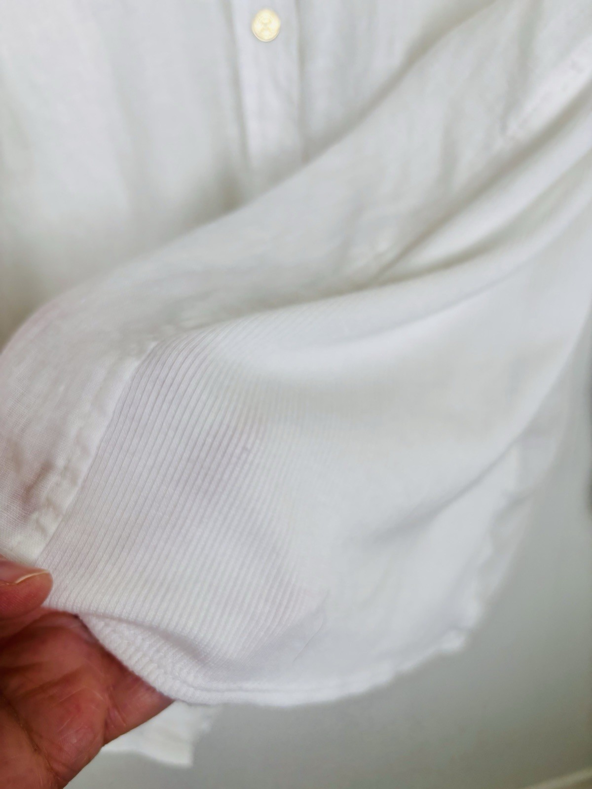 Calvin Klein Women XL White Linen Button Down Blouse Shirt Roll Tab Sleeve