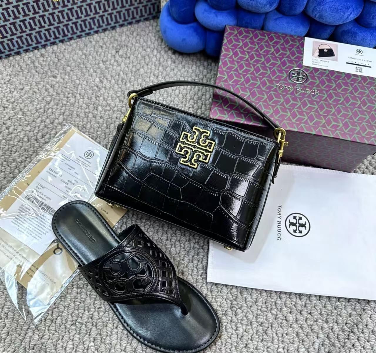 Louis Vuitton Monogram Logo Slide Sandals Brown/Black/Gold Women’s 8 NIB