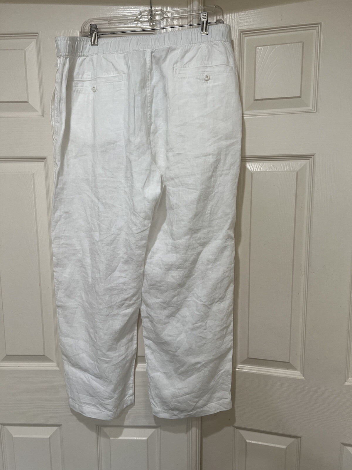 Todd Snyder Italian Linen Men’s Relaxed Leisure Beach Lagenlook White Pants XL