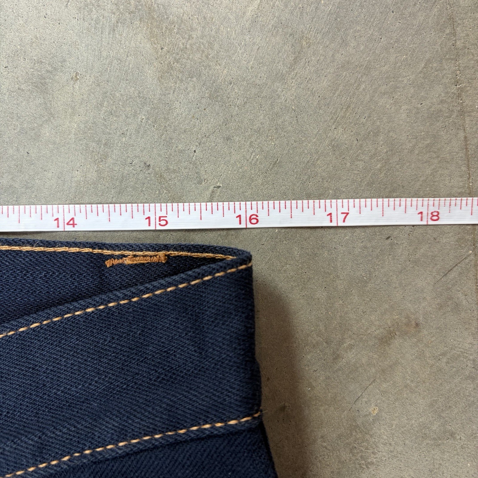 Gustin California Straight Raw Selvedge Jeans Denim Blue Button Fly Men’s 32×34