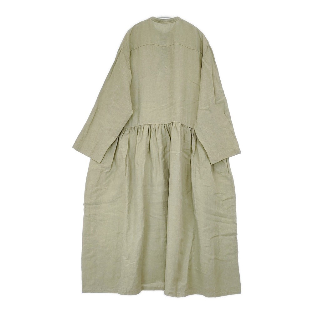 nest Robe 01221-1180 Linen Omi-sarashi shirt dress, Light green 6-0609M△
