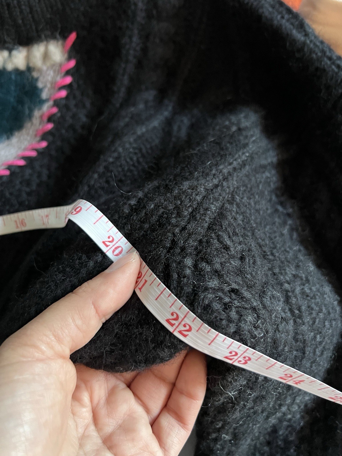 Lingua Franca Hutton Patchwork Crewneck Baby Alpaca Sweater Size XS