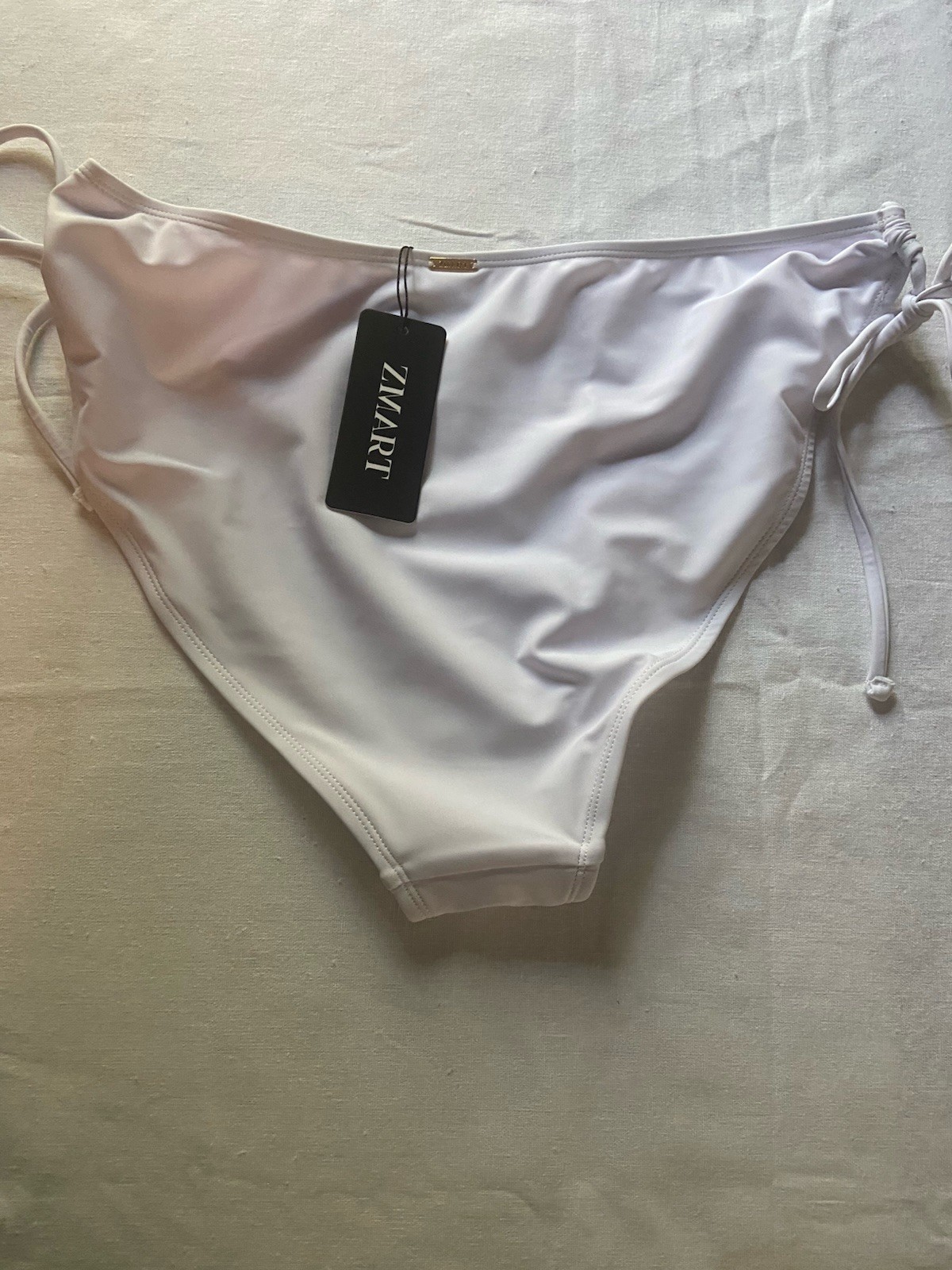 Zmart String Tie Bikini Bottoms White – Size L