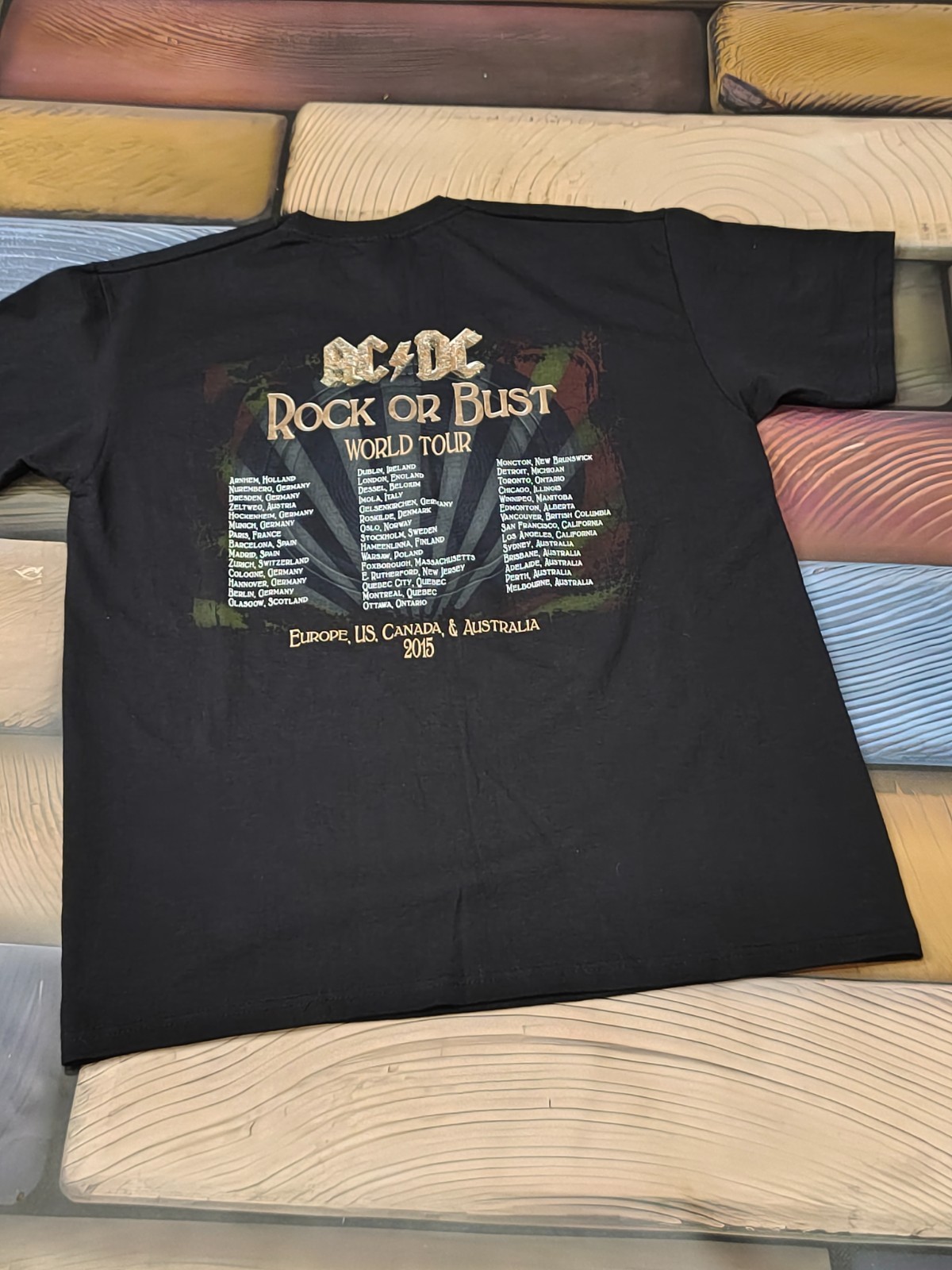 AC/DC Rock Or Bust 2015 World Tour T-Shirt Black Size M