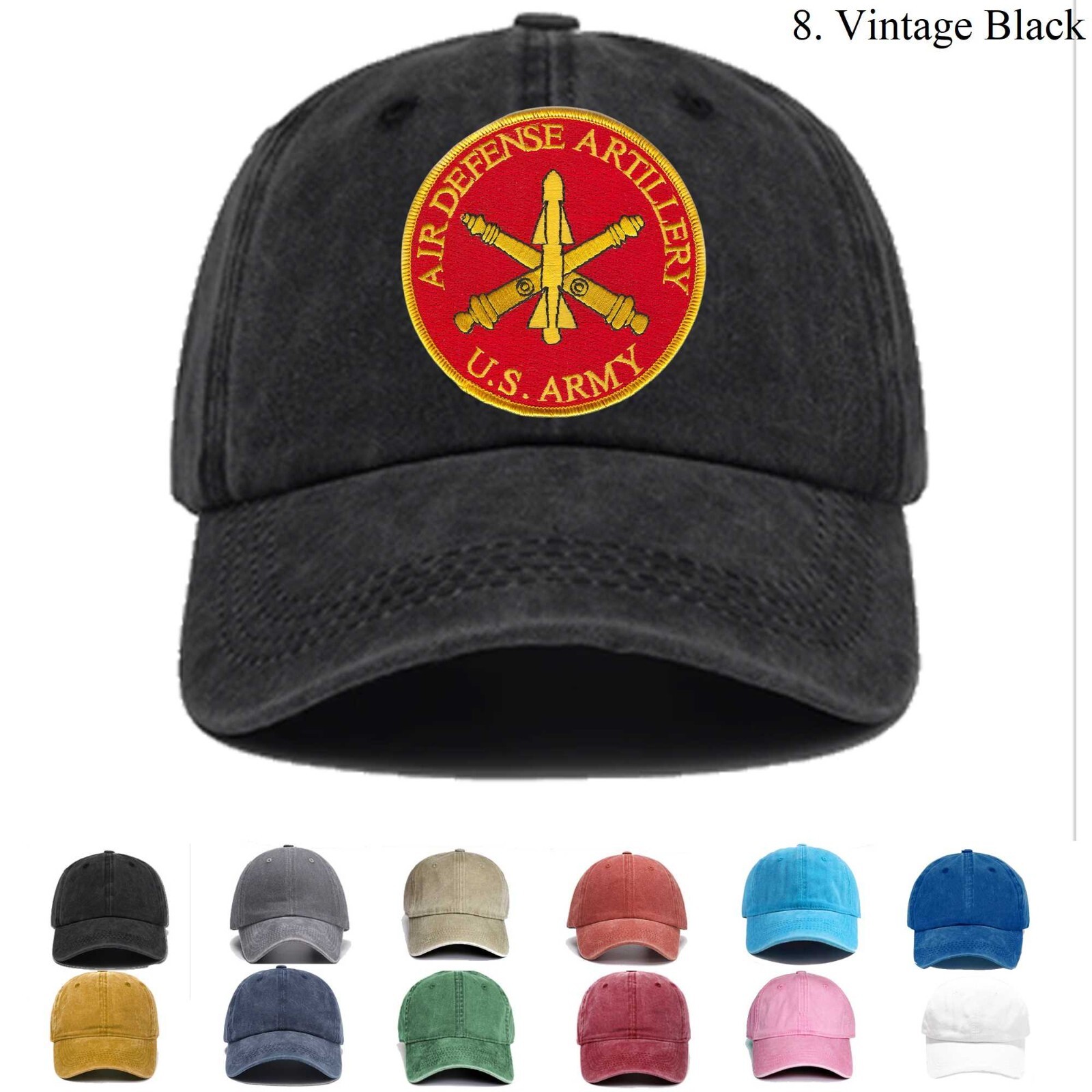Embroidered Hat Air Defense Artillery, Veteran Cap, Trucker Hat, Baseball Cap