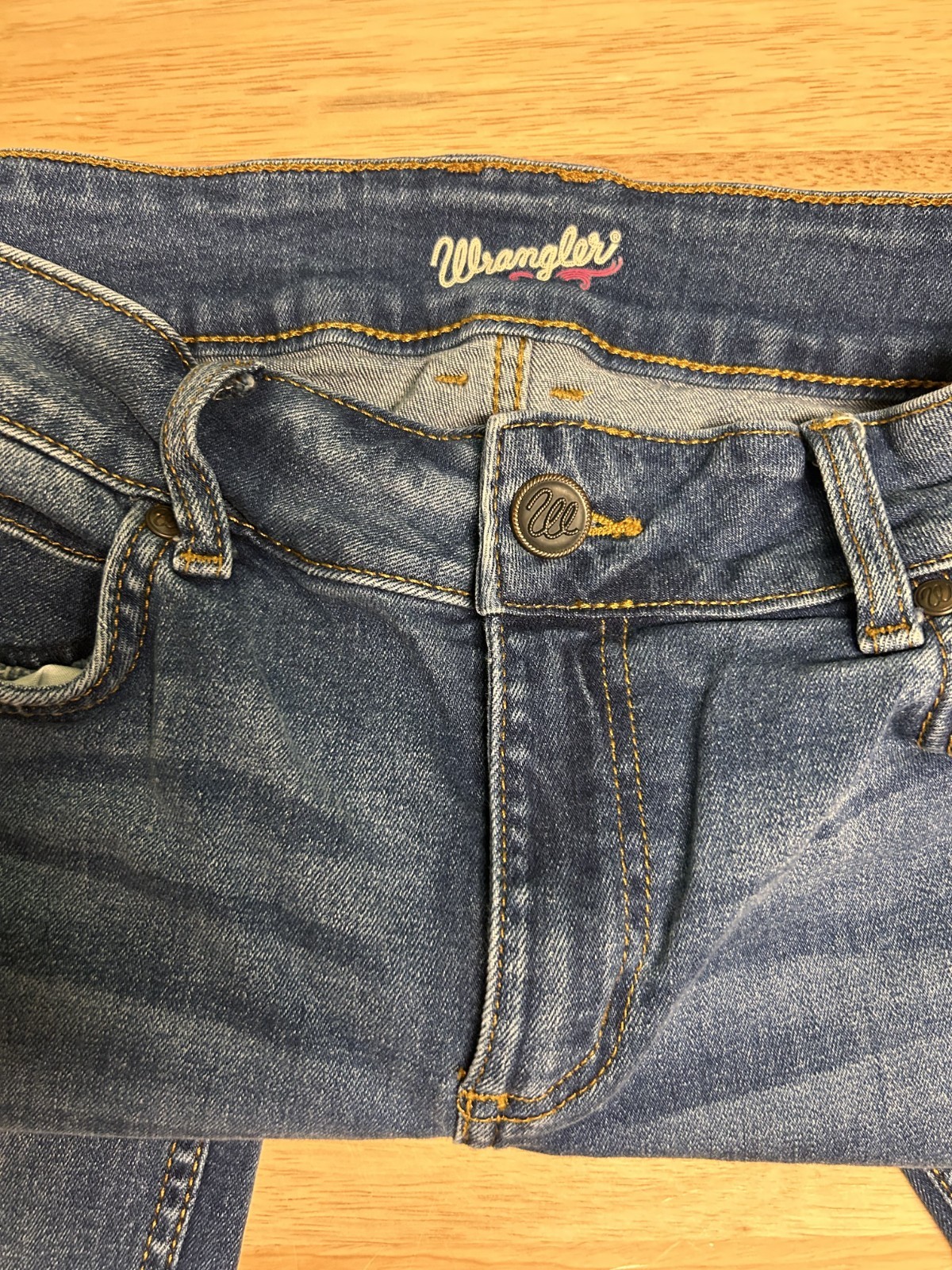 Wrangler Retro Jeans Womens 7×34 Stretch Straight Leg Dark Wash 5 pocket