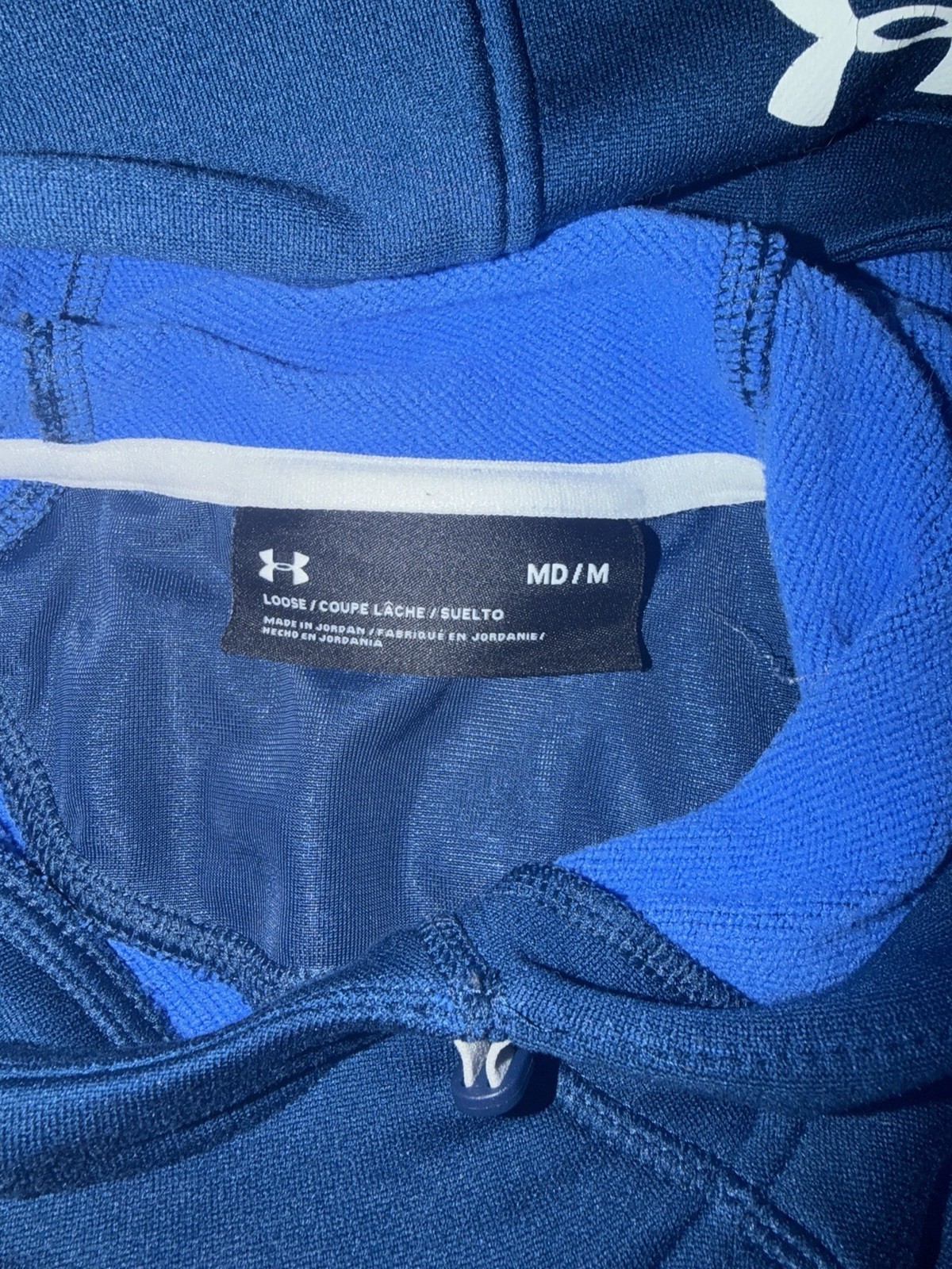 Under Armour Sweater Mens Large Blue Pullover Sweatshirt Loose Gym Vented Zip