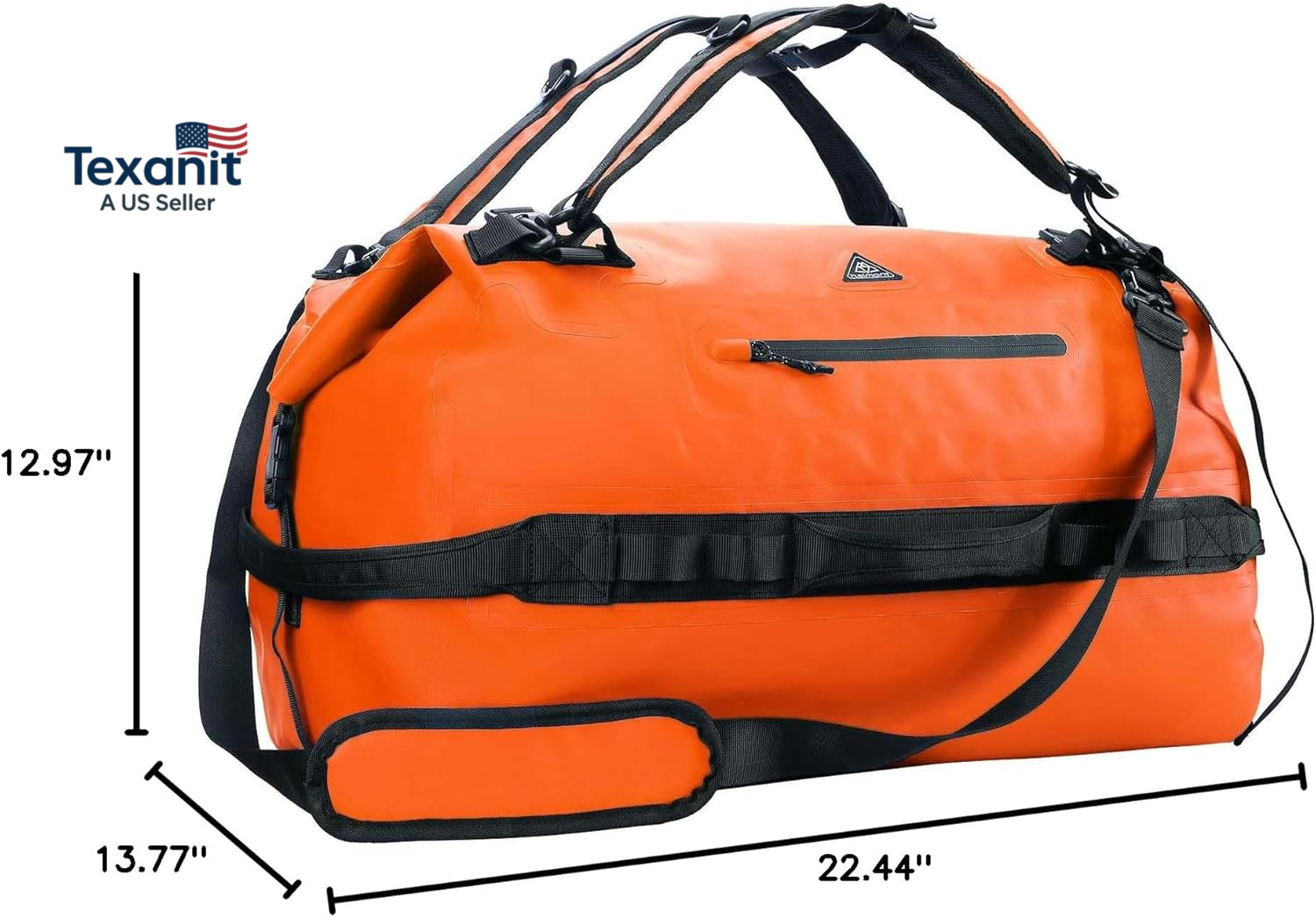Large Waterproof Duffel Backpack Roll-Top Heavy Duty Dry Duffle Bag for Boating,
