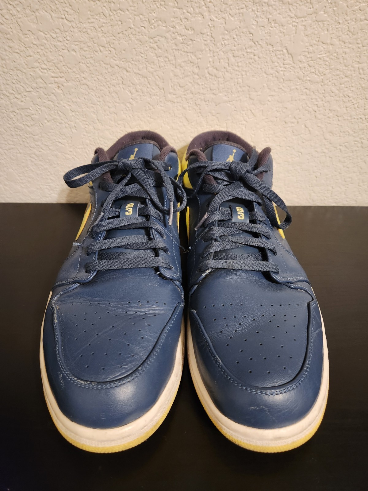 Nike Air Jordan 1 Low Squadron Blue Electric Yellow 553558-417 Men’s Size 15