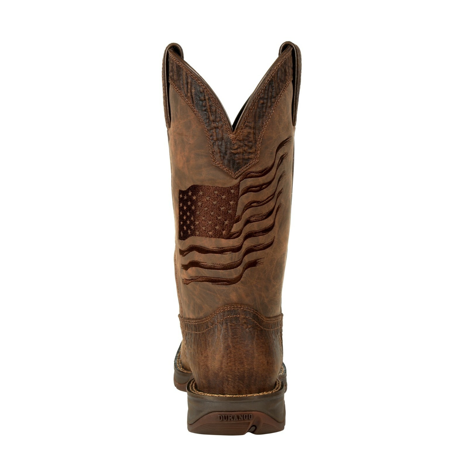 Durango Men’s Rebel Brown Distressed Flag Square Toe Boot DDB0314