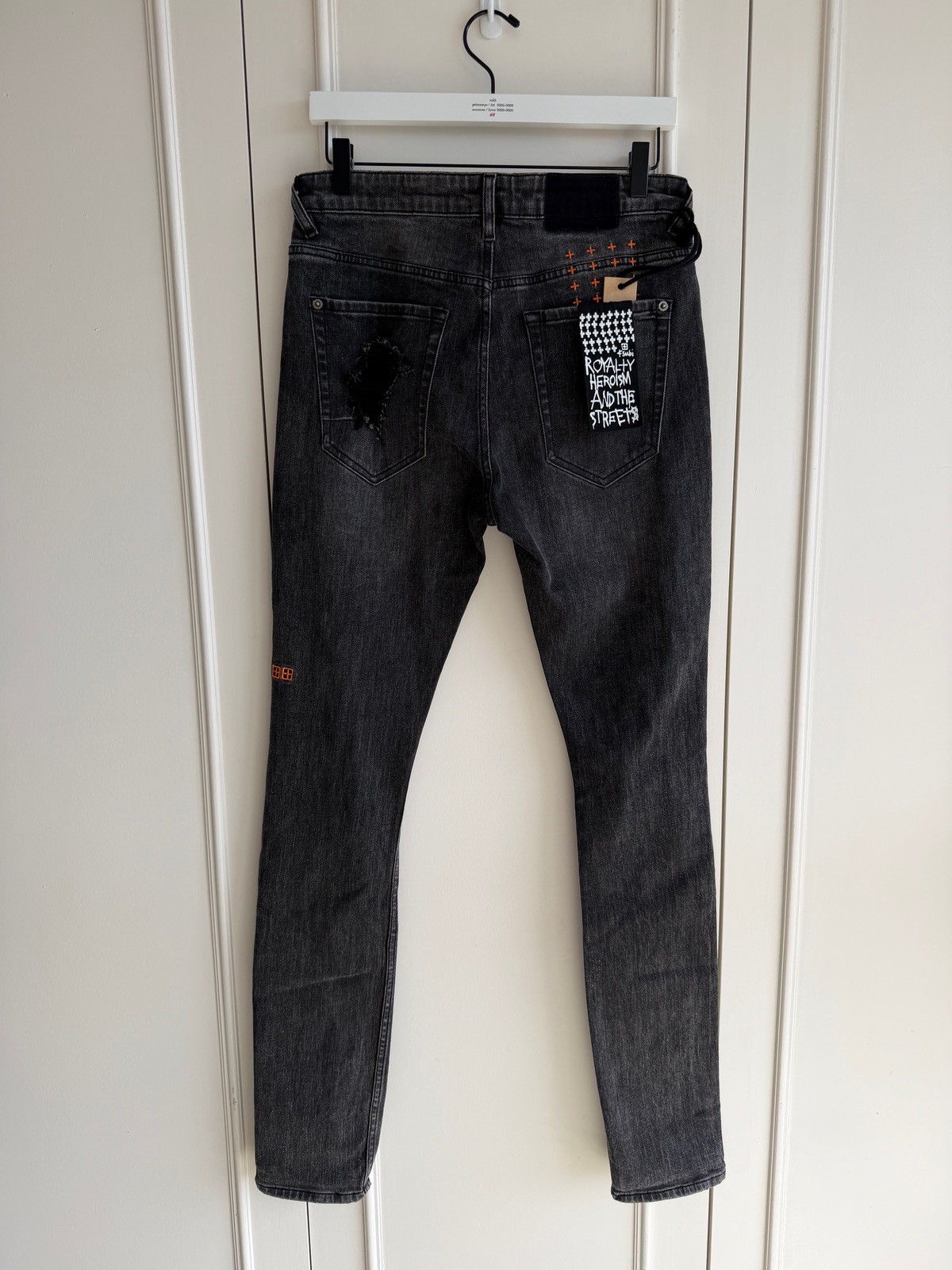 new Ksubi mens jeans van winkle spray out orange gray 32