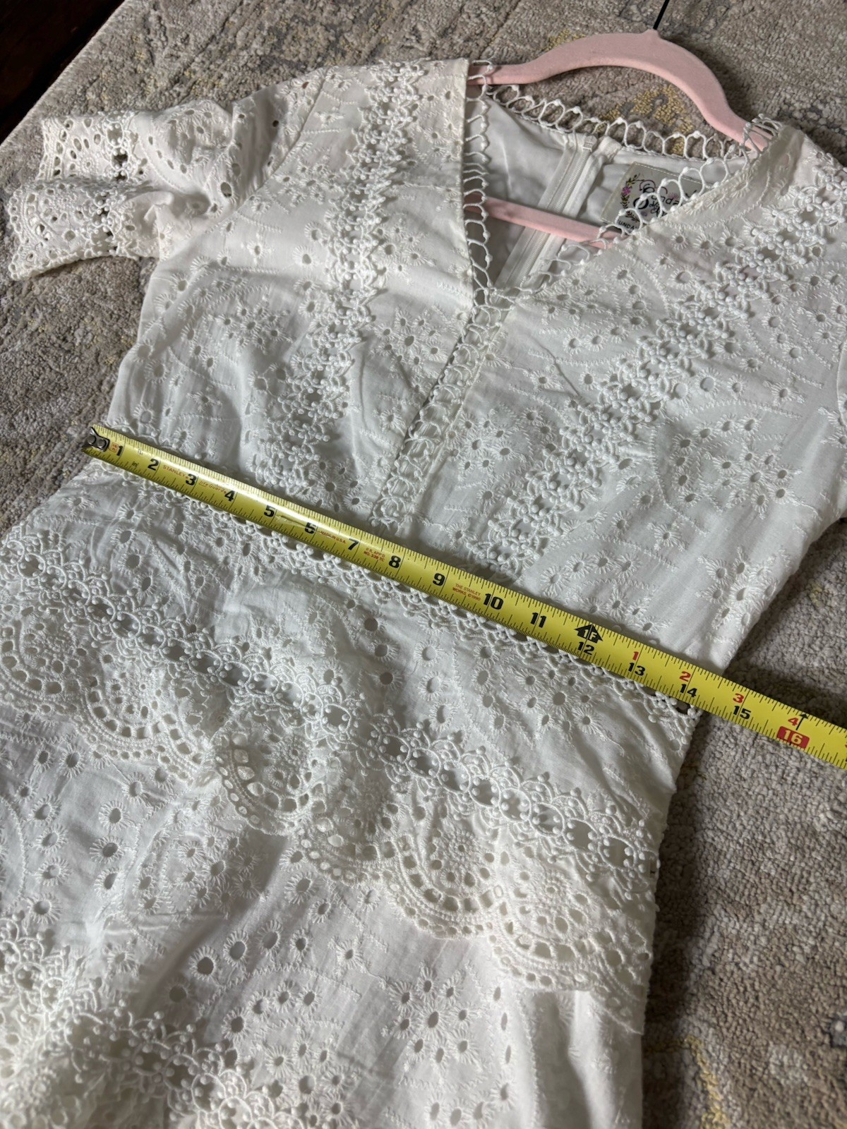 Anthropologie Sunday mi Amor dress White Cotton Romantic Eyelet Lace M