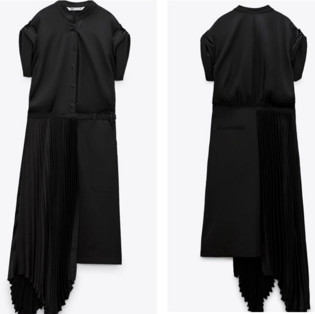 NWT Zara Limited Edition Mixed Asymmetrical Shirtdress, Size M