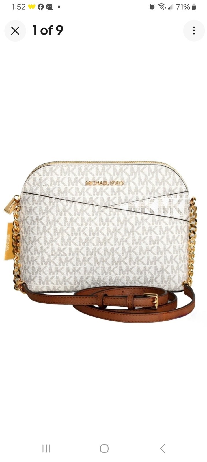 Michael Kors Tasche Umhängetasche Bag JET SET TRAVEL MD DOME CROSSBODY vanilla