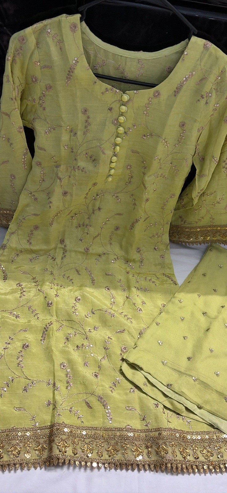 Indian Pakistani Kids Salwar Kameez 2 Piece Suit Kameez And Palazzo Size 8/9 Y