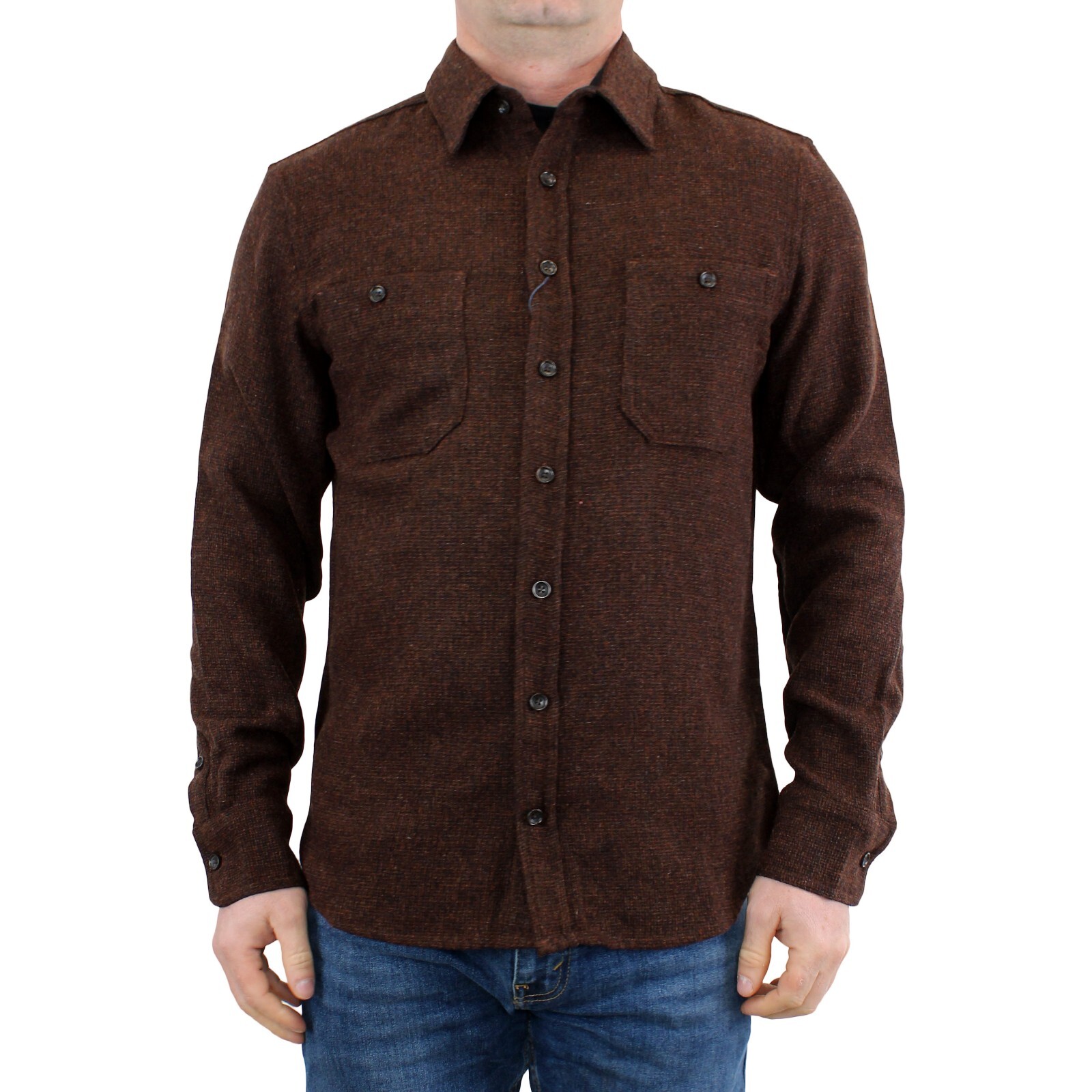 Taylor Stitch Men’s Service Shirt 100% Wool Breathable Button Up Pockets $168