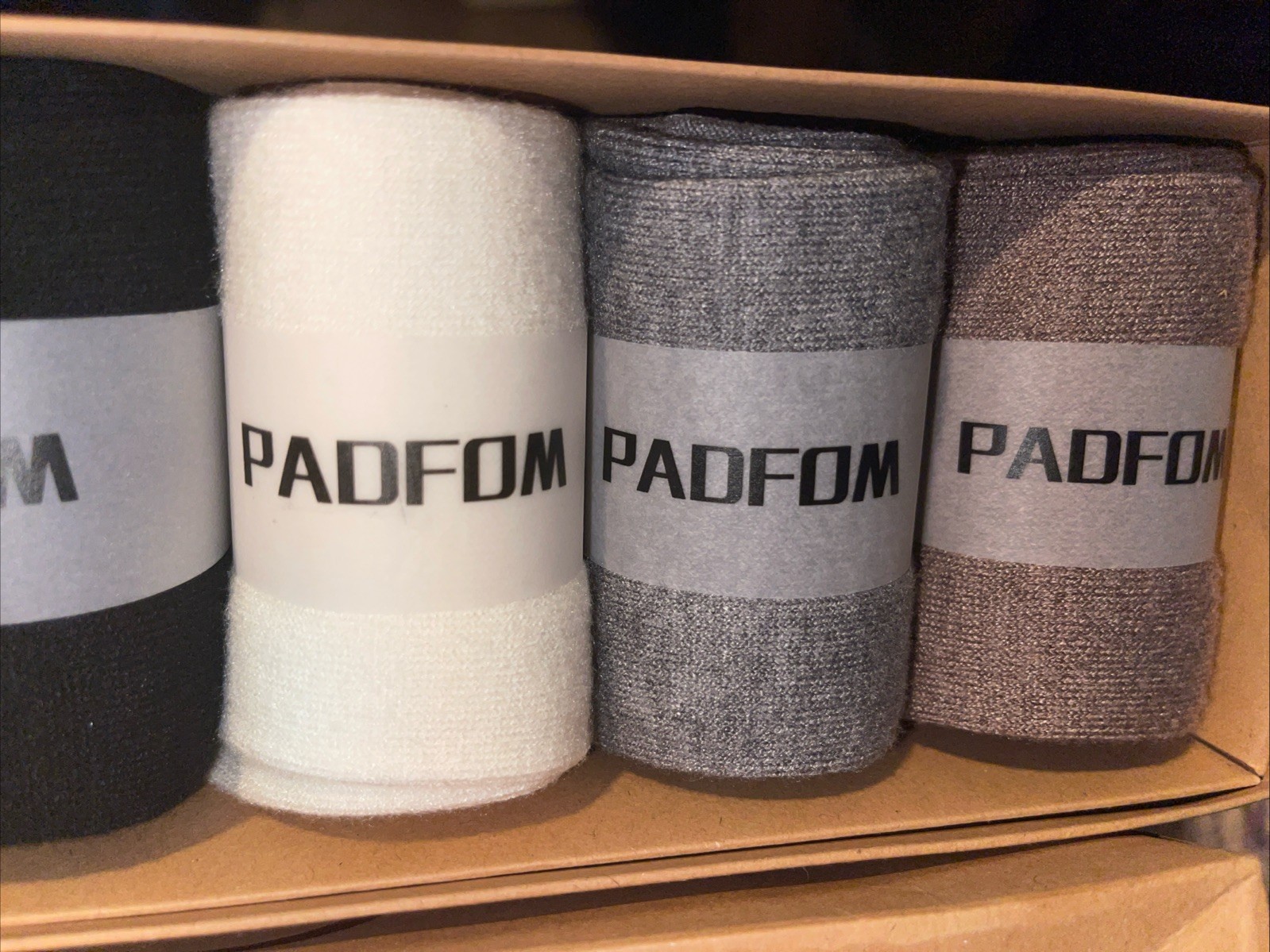 PADFOM Women Thin Cashmere Socks, Soft Medium, Black/Grey/Khaki/Beige/White