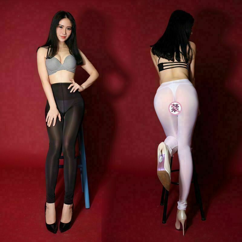 Women’s See-Through Elastic Long Pants Sheer Ultra thin Leggings Skinny Trousers