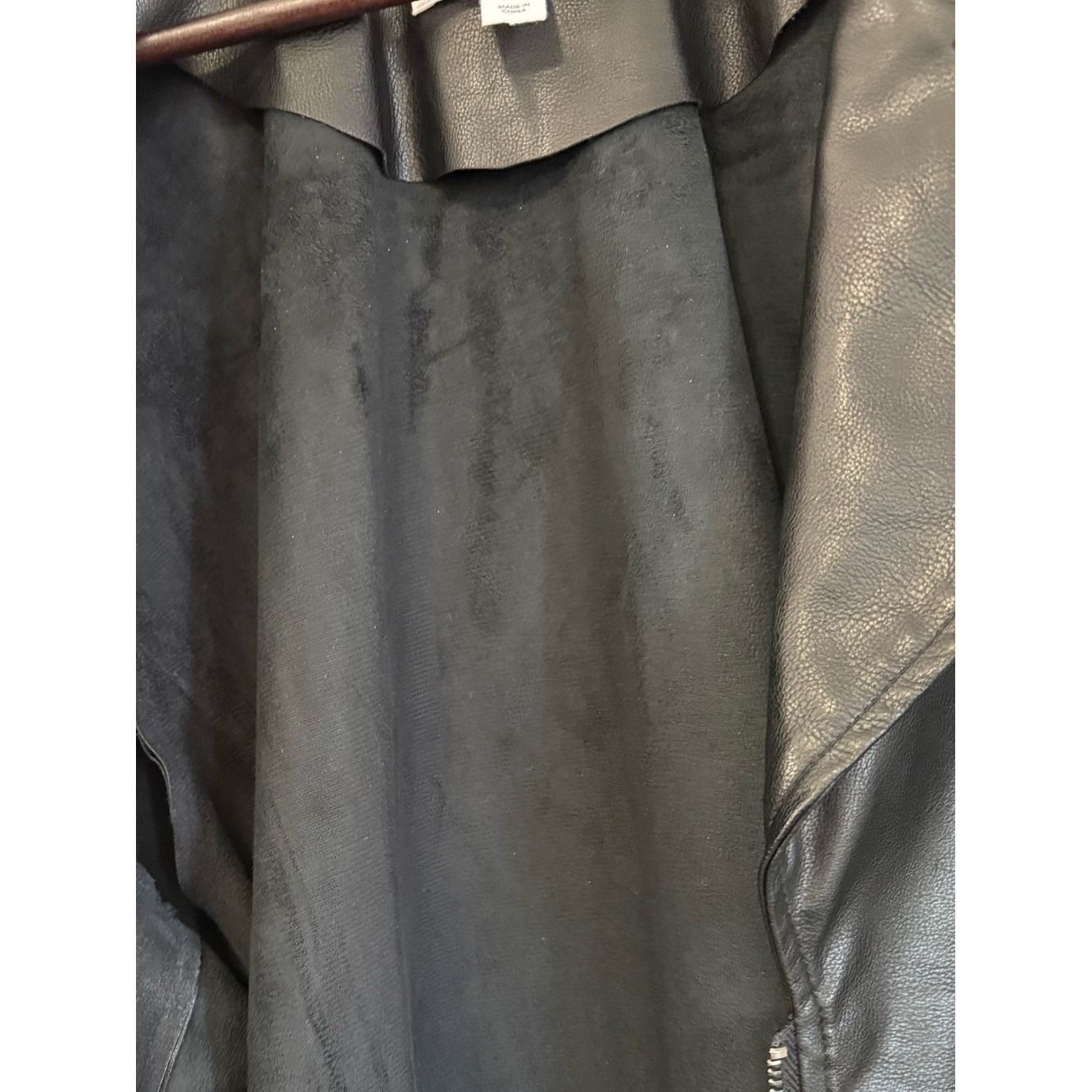 Tribal Jeans Faux Leather Moto Jacket | Black | Soft Vegan Leather | TTG/XXL
