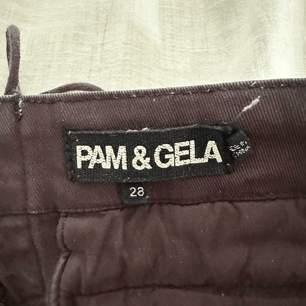 Pam & Gela Women’s 28 Button Fly Lace Up Step Hem Jeans