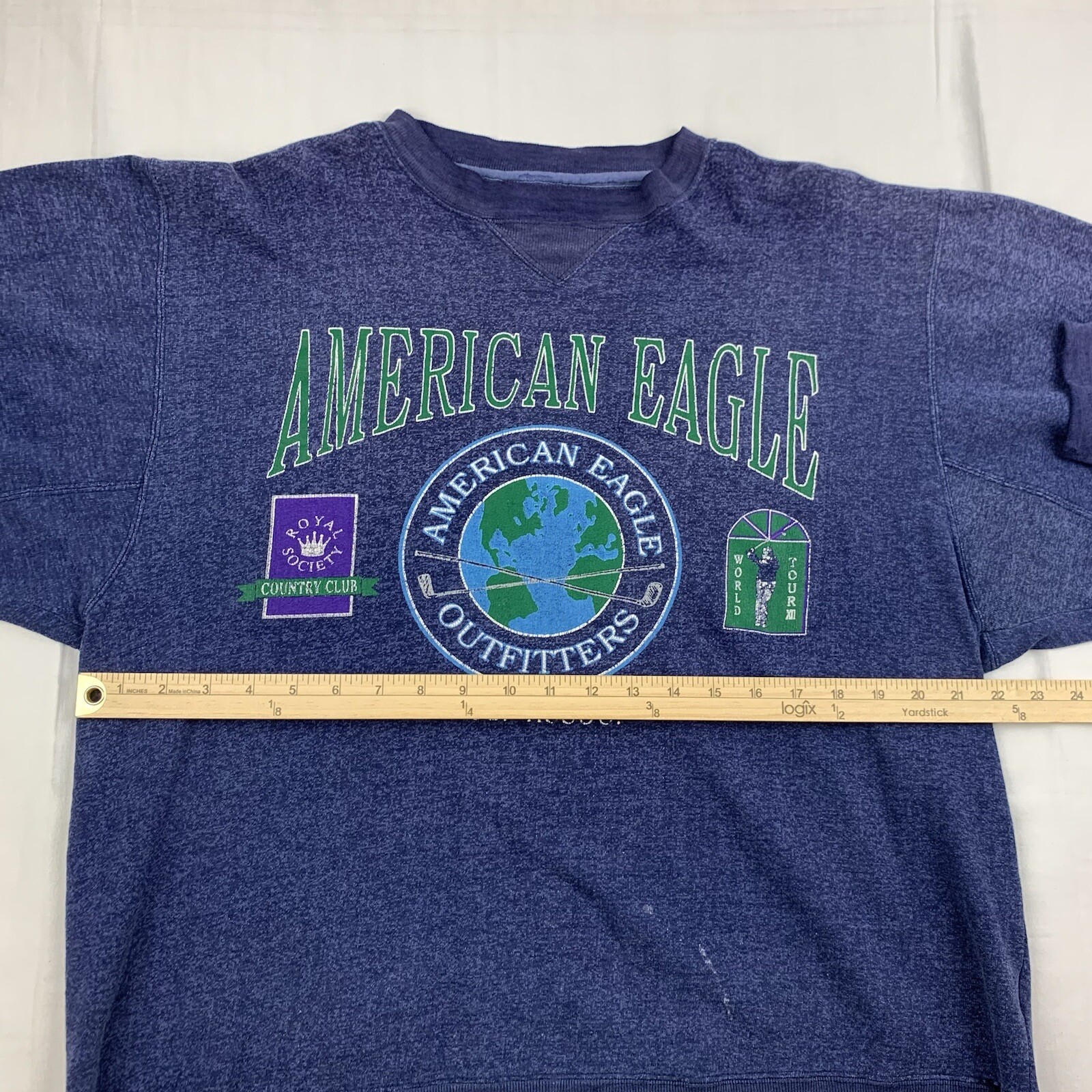 Vintage American Eagle Outfitters Sweatshirt Adult Medium Blue Golf Sports 90s