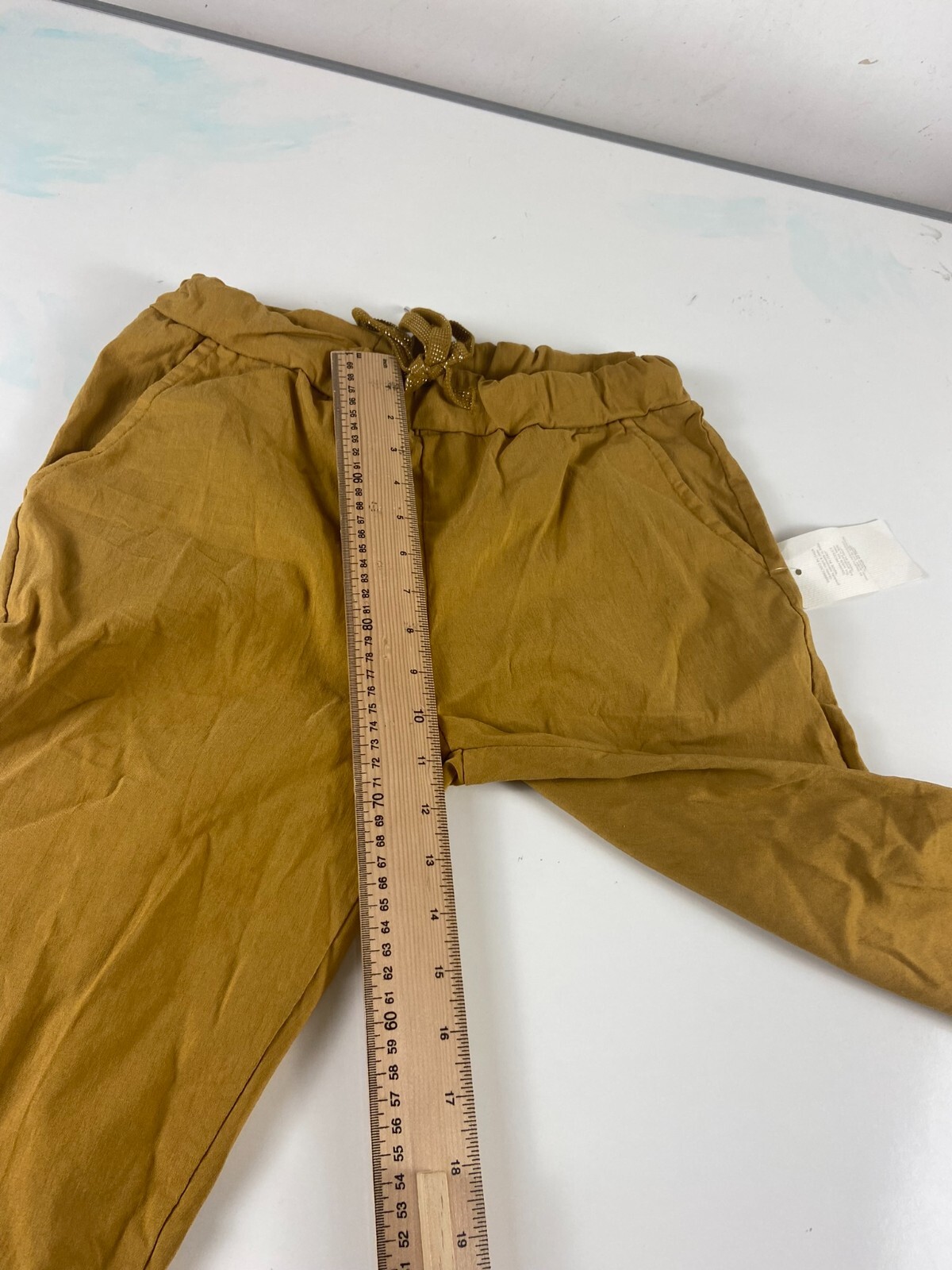 Generic women’s trousers made in Italy mustard cotton polyester blend medium