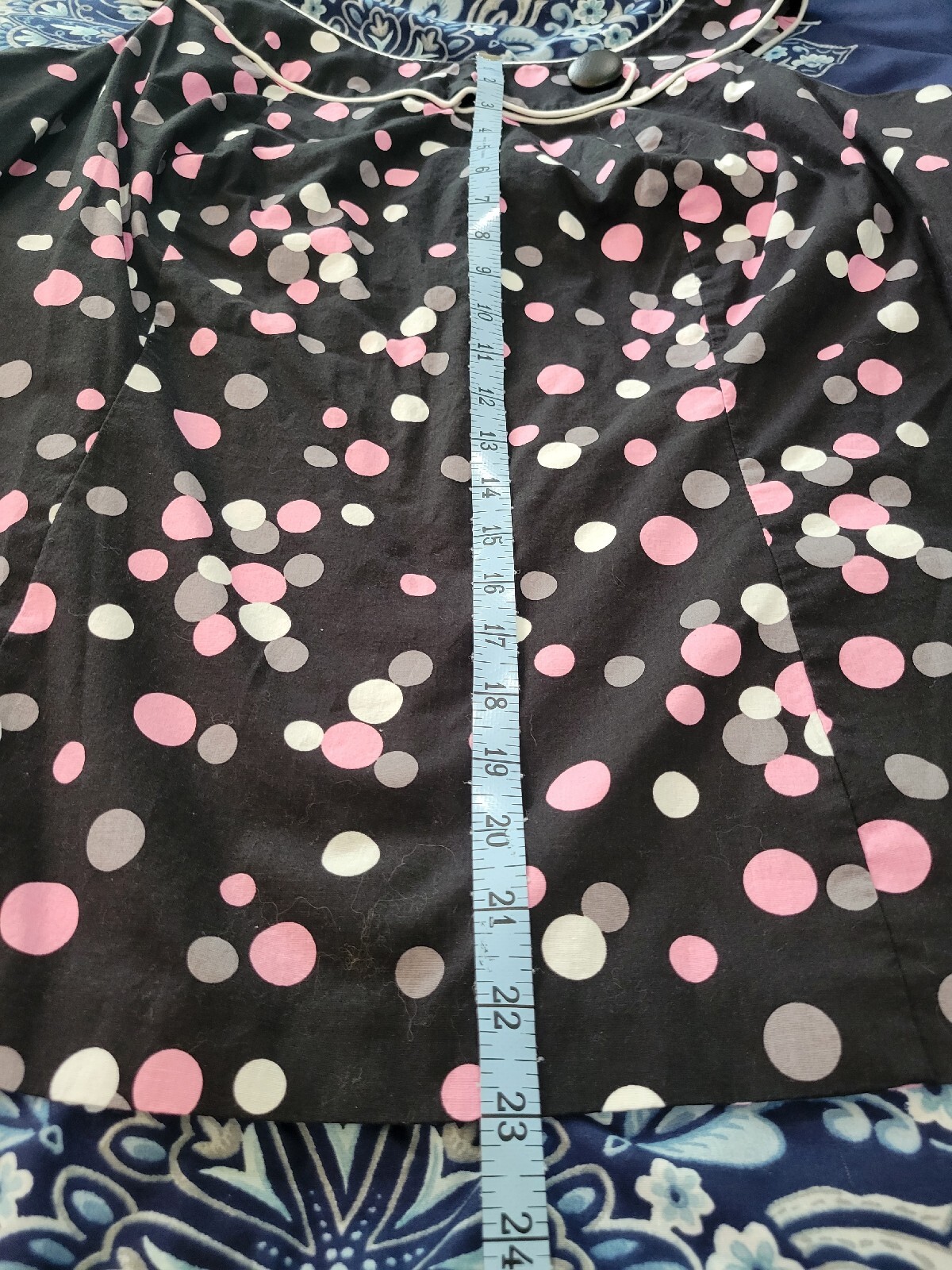 Black Pink Polka Dot Blouse Womens 18W Sleeveless Side Zip Plus Size