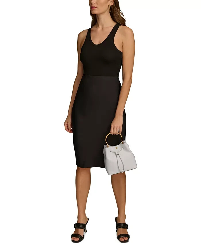 $348. Donna Karan Lawrence Top Handle Crossbody Bucket Bag Brilliant White Gold