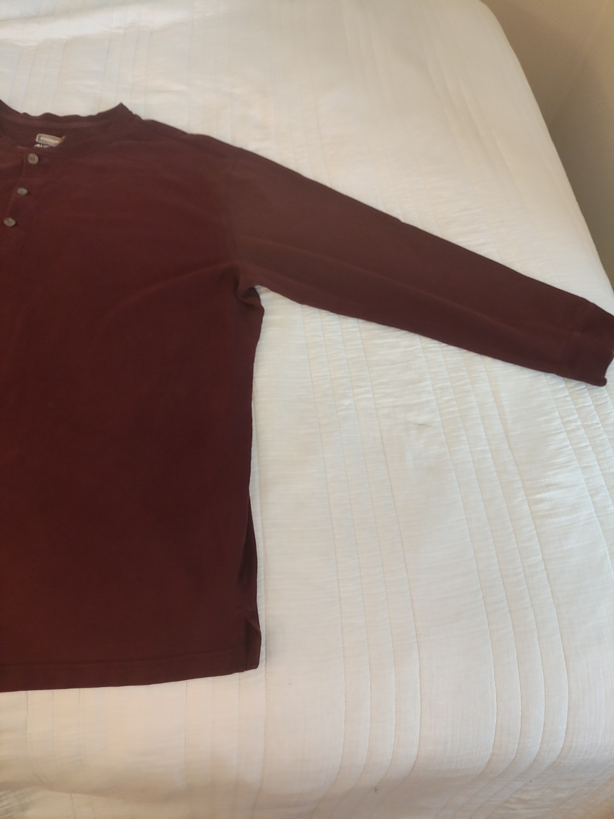 The Foundry Supply Co. Shirt Mens 3XLT Red Thermal Henley Long Sleeve Big Tall