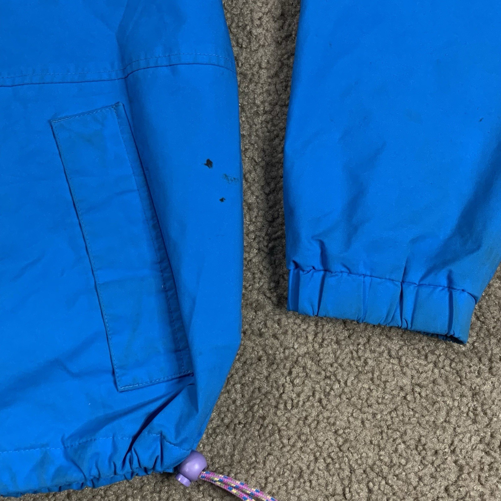 VTG Eddie Bauer Mens Medium Blue Pullover 1/4 Zip Jacket Camping Outdoors 90s