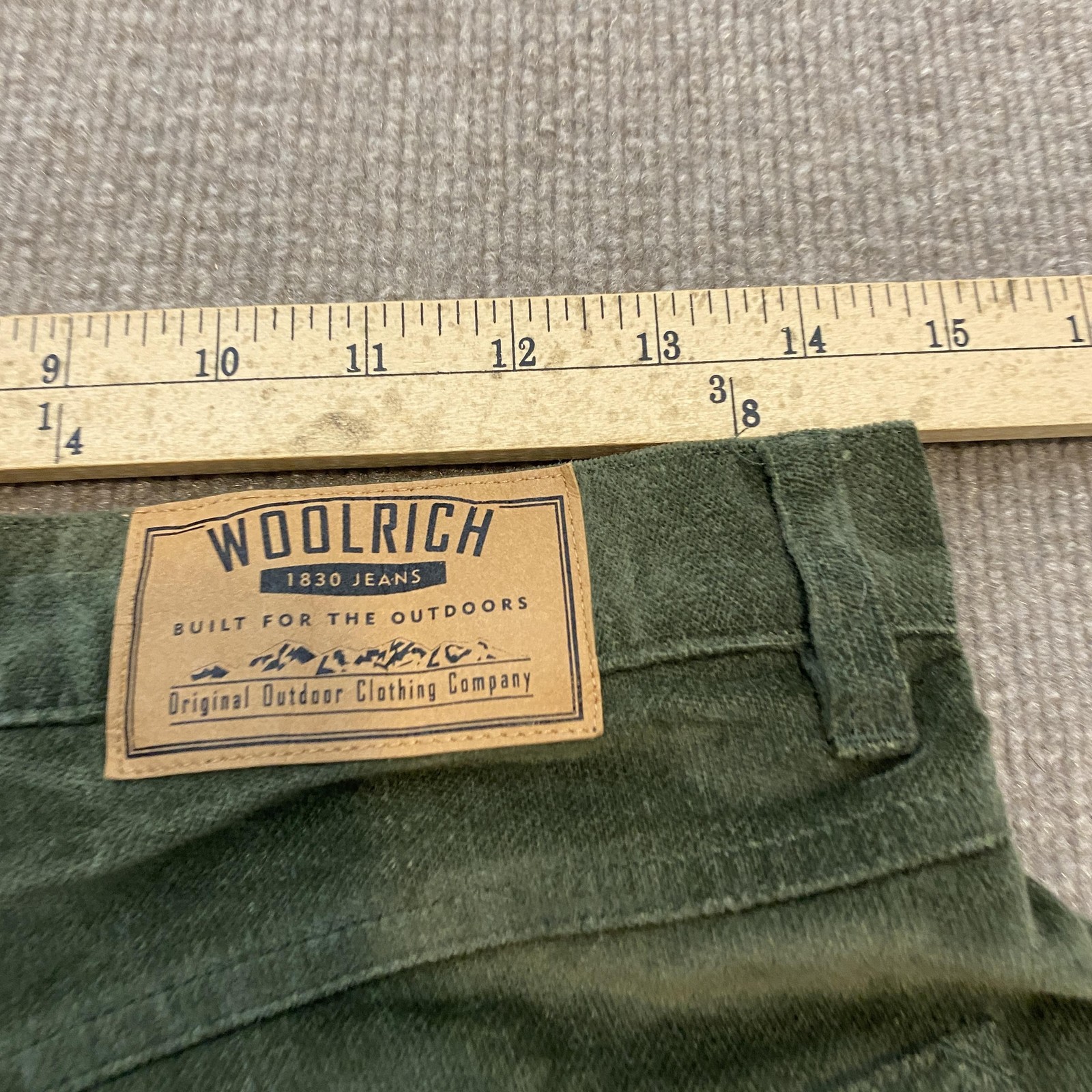 Woolrich Pants Women 10 Fits 29×31 Green Corduroy Relaxed Straight Leg High Rise