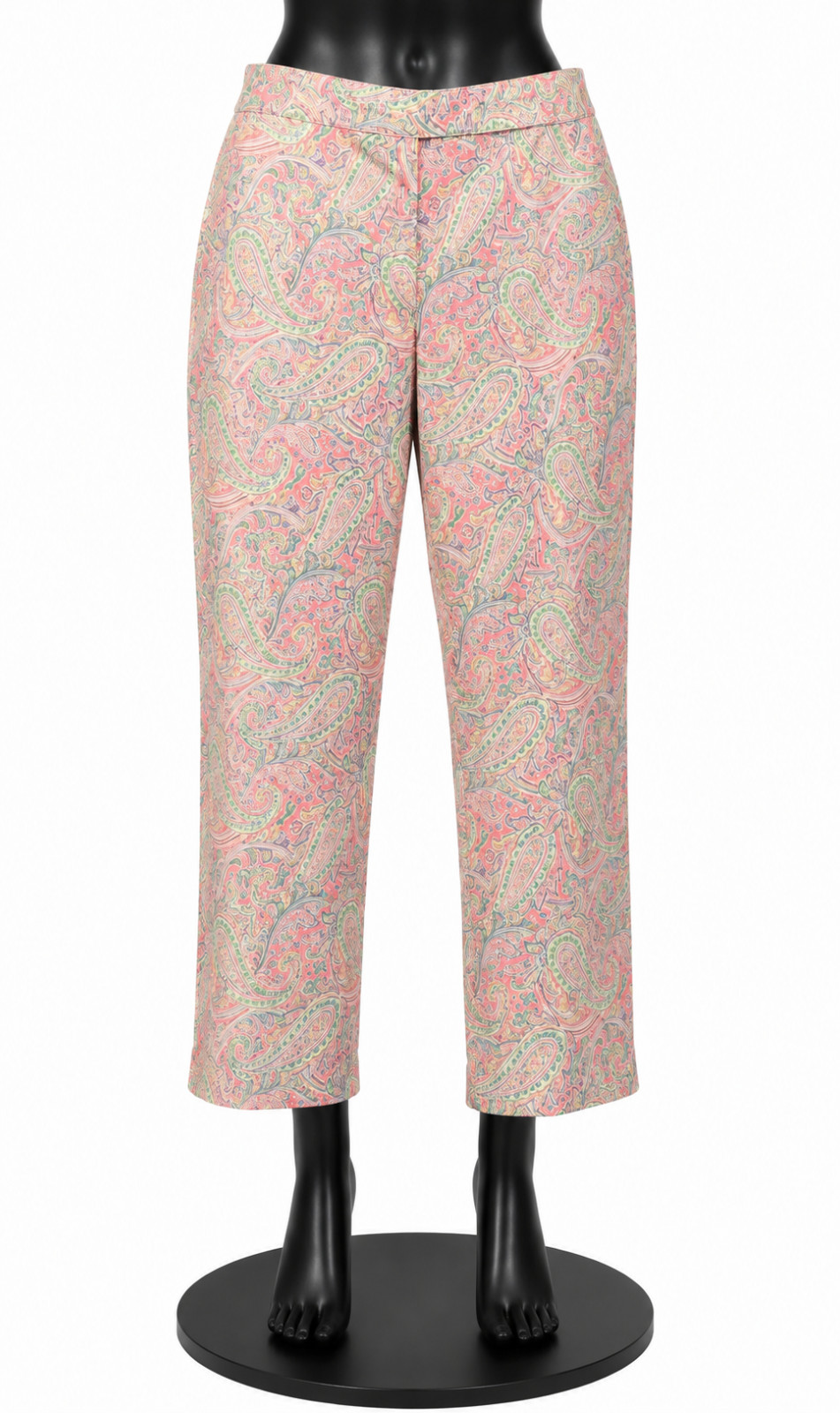 Izod Womens Capris Crops Sz 6 Pink Paisley Print Zipper Closure Cotton Stretch